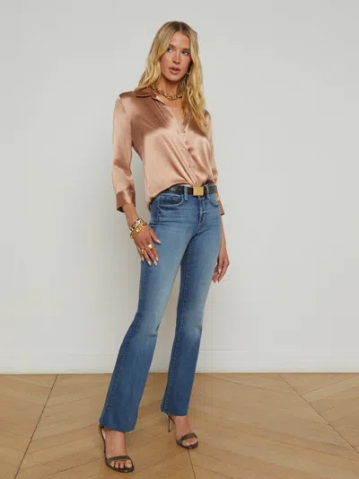 L'agence Dani Silk Blouse In Pecan