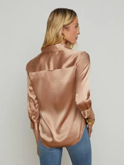 L'agence Dani Silk Blouse In Pecan