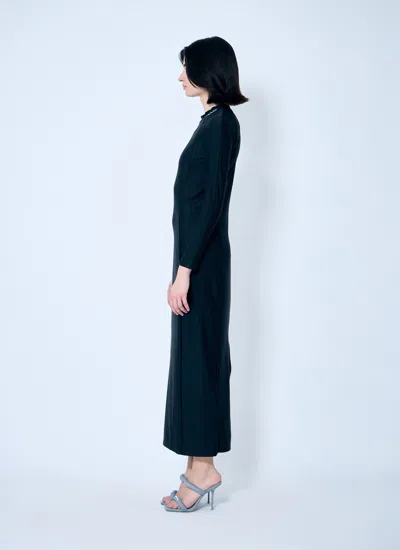 Alexander Wang Long Sleeve Mini Dress With Stone Embellishments In Black