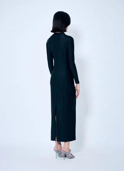 Alexander Wang Long Sleeve Mini Dress With Stone Embellishments In Black