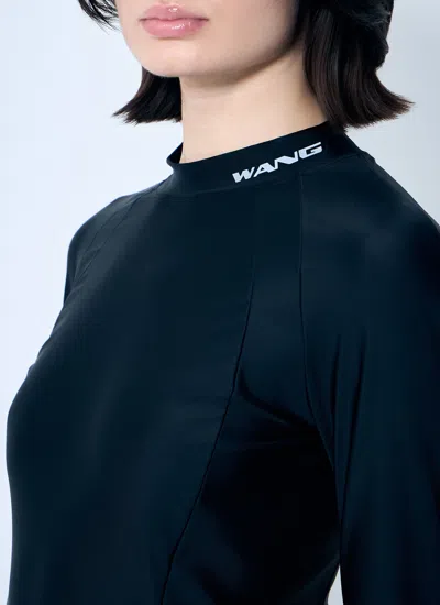 Alexander Wang Long Sleeve Mini Dress With Stone Embellishments In Black