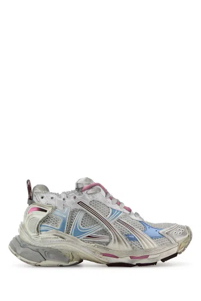 Balenciaga Sneaker Runner White Blue Pink Brown In Whitbrnblupnkgry