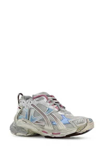 Balenciaga Sneaker Runner White Blue Pink Brown In Whitbrnblupnkgry