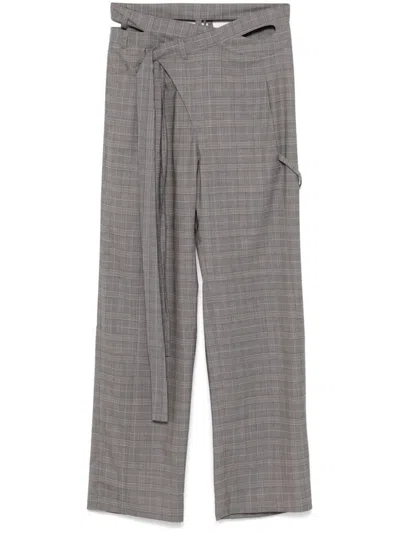 Ottolinger Wool Blend Wrap Trousers In Grey