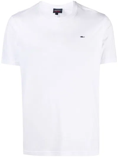 Paul & Shark Logo Patch Cotton T-shirt Clothing In White