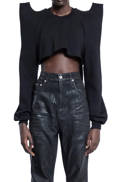 Rick Owens Drkshdw Hollywood Cropped Tecsweat In Black