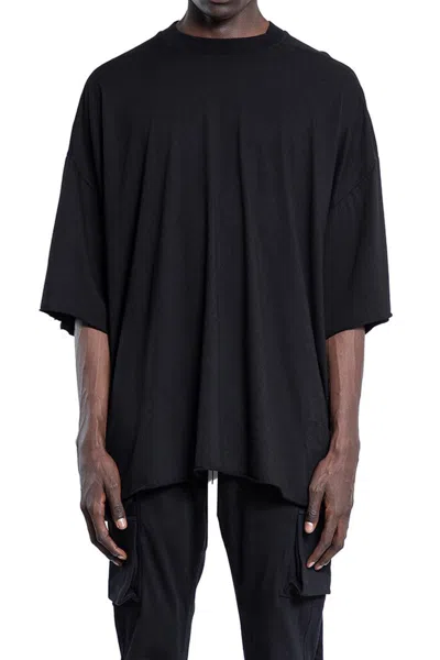 Rick Owens Drkshdw Drkshdw By Rick Owens Oversized Cotton T-shirt With Geometric Design And Relaxed Fit In Black