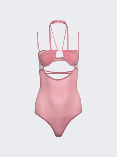 Nensi Dojaka Draped Double Bra Bodysuit In Multi