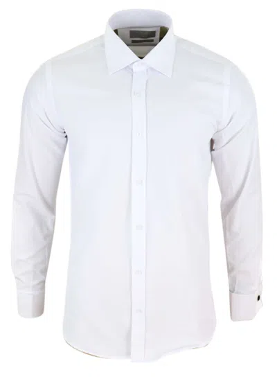 Truclothing White Classic Collar Button Shirt Slim Fit In White