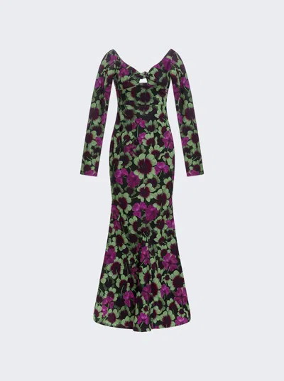 Agua By Agua Bendita Nube Fortuna Floral-print Cotton-blend Maxi Dress In Multi