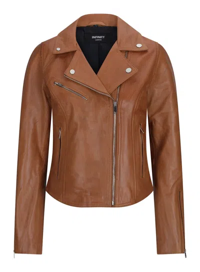 Truclothing Leather Biker Jacket In Multi