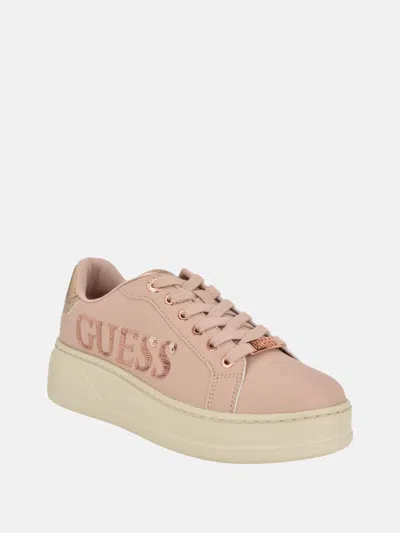 Guess Factory Pipere Platform Sneakers In Gold