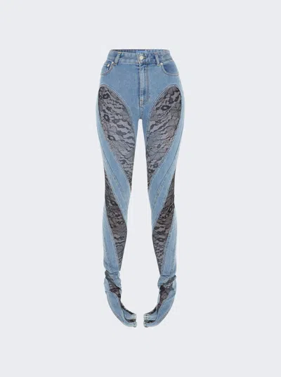 Mugler Lace Twist Jeans In Multi