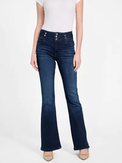 Guess Factory Beatrice High-rise Flare Jeans In Blue