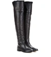 JIMMY CHOO Marshall Flat leather over-the-knee boots