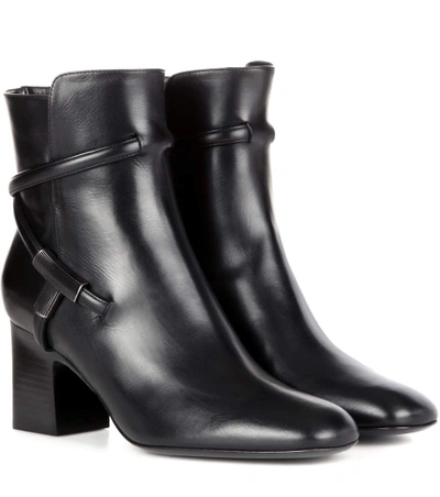 Tom Ford T-bar Leather 65mm Bootie, Black