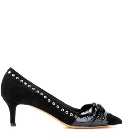 Shop Isabel Marant Panely Embellished Suede And Leather Pumps In Llack