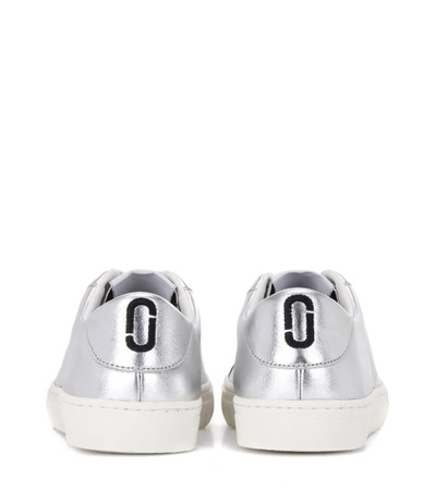 Shop Marc Jacobs Metallic Leather Sneakers In Silver