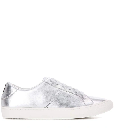 Shop Marc Jacobs Metallic Leather Sneakers In Silver