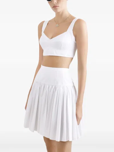 Dolce & Gabbana Flared Mini Skirt In White