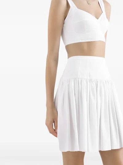 Dolce & Gabbana Flared Mini Skirt In White