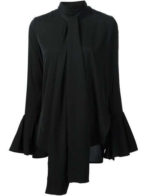 Ellery Tie Neck Blouse In Black | ModeSens