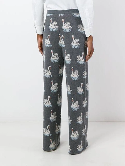 Shop Stella Mccartney Swan Print Trousers - Grey