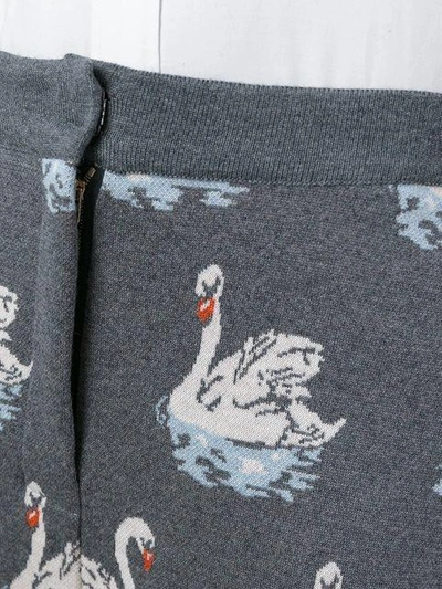 Shop Stella Mccartney Swan Print Trousers - Grey