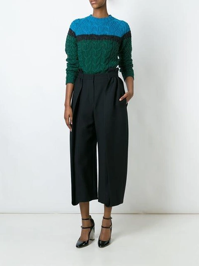 Shop Fendi Paper Bag Waist Trousers In Black