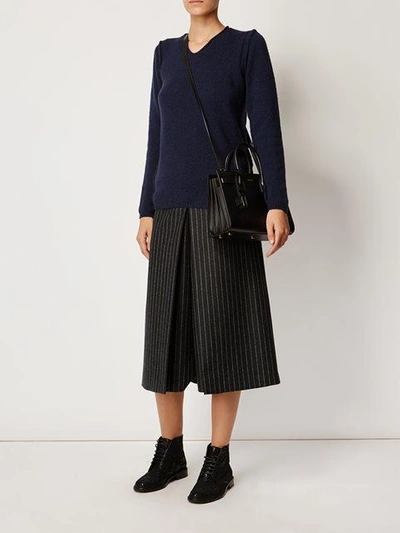 Shop Saint Laurent Pinstripe Skirt Trousers