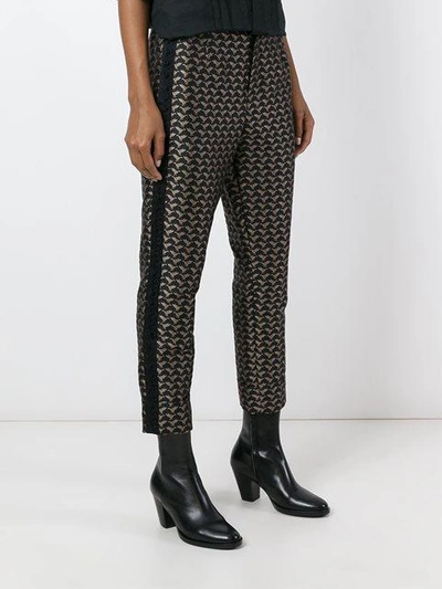 Shop A.f.vandevorst Bird Jacquard Cropped Trousers In 16226 Black