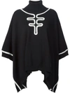 BOUTIQUE MOSCHINO contrast trim poncho,DRYCLEANONLY