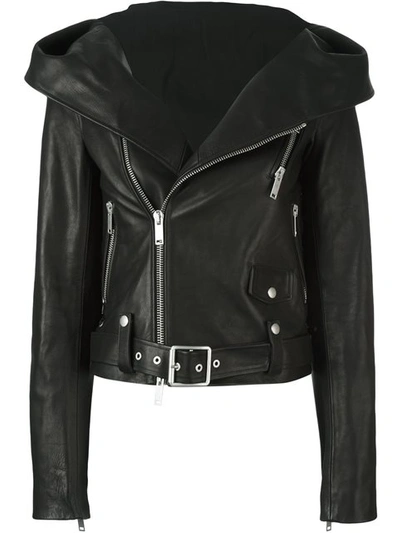 Ben Taverniti Unravel Project Hooded Biker Jacket In Black