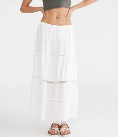 Aéropostale Crinkle Lace-trim Maxi Skirt In Multi