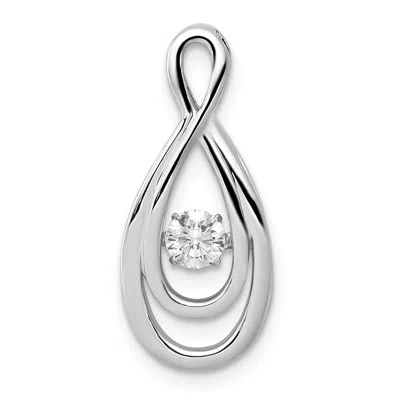 Diamond2deal 14k White Gold 1/4 Ct Lab Grown Diamond Vibrant Infinity Slide Pendant In White