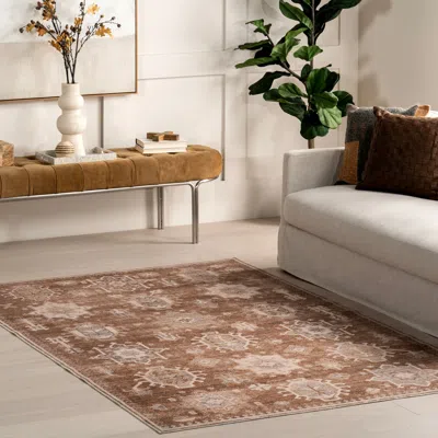 Nuloom Avalon Multi Medallion Machine Washable Area Rug