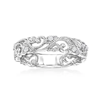 Ross-simons Diamond Filigree Openwork Ring In Sterling Silver In White