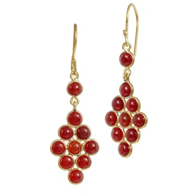 Savvy Cie Jewels 14k Gold Vermeil Over Sterling Silver Red Garnet Drop Earrings In Multi