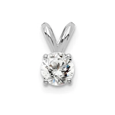 Diamond2deal 14k Gold 1/4 Ct Lab Grown Diamond Round Solitaire Pendant In White
