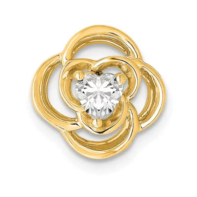 Diamond2deal 14k Gold 1/4 Ct Lab Grown Diamond Flower Chain Slide Pendant In Yellow