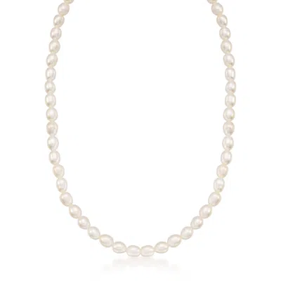 Ross-simons Baby/children's 4-4.5mm Cultured Pearl Necklace With 14kt Yellow Gold In Multi