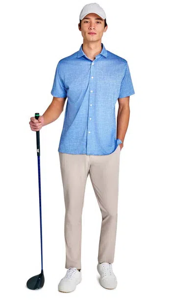 Construct Chambray Shirt Front In Blue