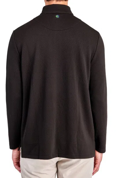 Construct Solid Waffle Knit Quarter Zip In Black