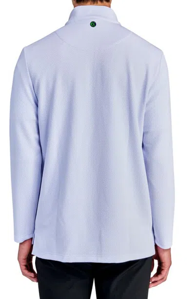 Construct Solid Waffle Knit Quarter Zip In Blue