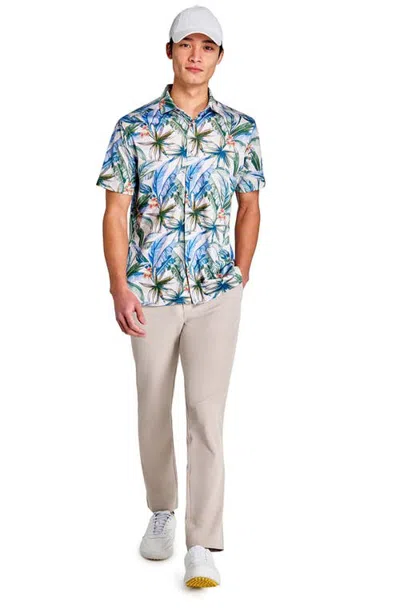 Construct Tropical Chambray Shirt Front In Blue