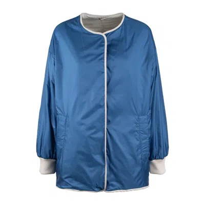 Max Mara Reversible Jacket Sand And Blue In Beige, Blue