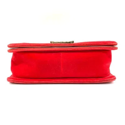 Pre-owned Chanel Green Red Color Canvas Shoulder Bag () In Green, Red Color