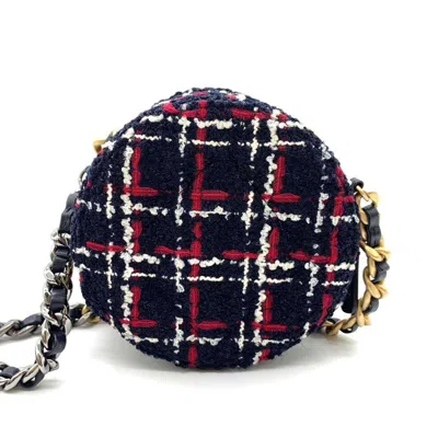Pre-owned Chanel Navy Tweed Pochette Shoulder Bag ()