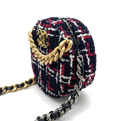 Pre-owned Chanel Navy Tweed Pochette Shoulder Bag ()