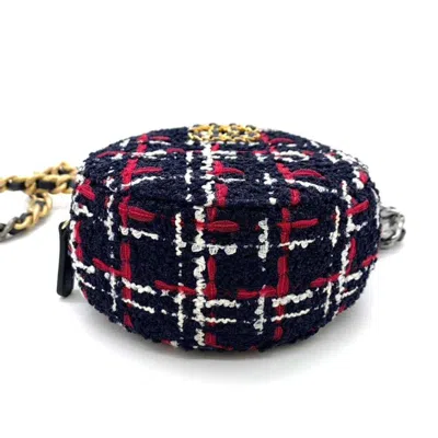 Pre-owned Chanel Navy Tweed Pochette Shoulder Bag ()